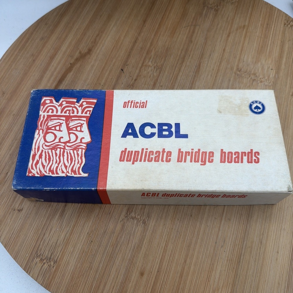 Official ACBL Duplicate Bridge Boards in Box‎ w/Cards White 21-24 1976